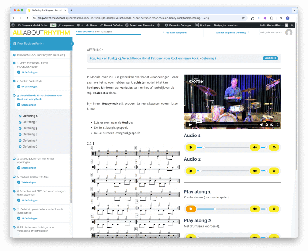 Slagwerk Muziekschool cuscus pagina